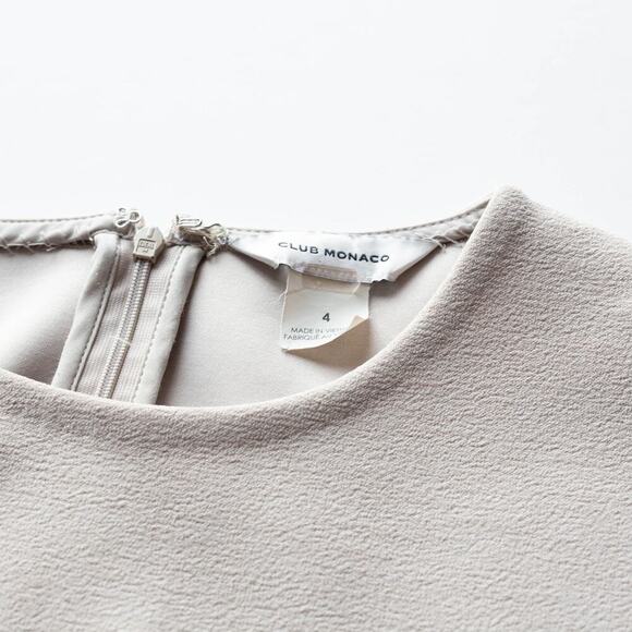 Club Monaco Cream Sculptural Mini Dress - Size 4 - Picture 5 of 8